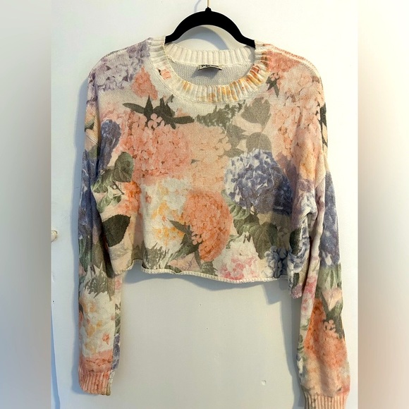 Show Me Your Mumu Cropped Knit Sweater Size Small - Picture 2 of 5